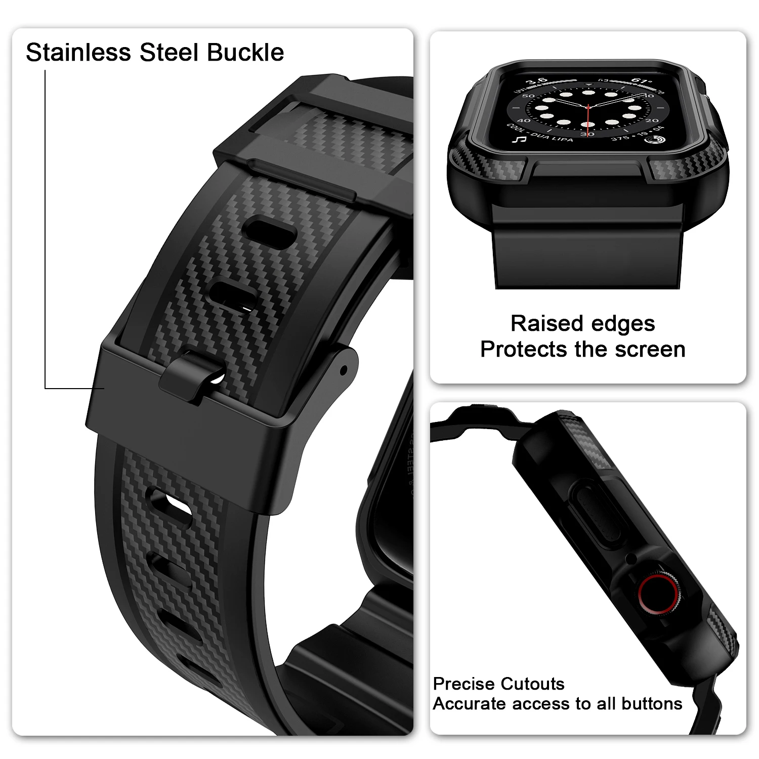 Фото Чехол+ремешок для Apple Watch 45 мм, 44 мм, 49 мм, 41 мм, 40 мм, 38 мм, 42 мм, TPU-браслет, чехол для ремешка, для Iwatch Series 9, 8, 3, 6, SE, 7, Ultra №4