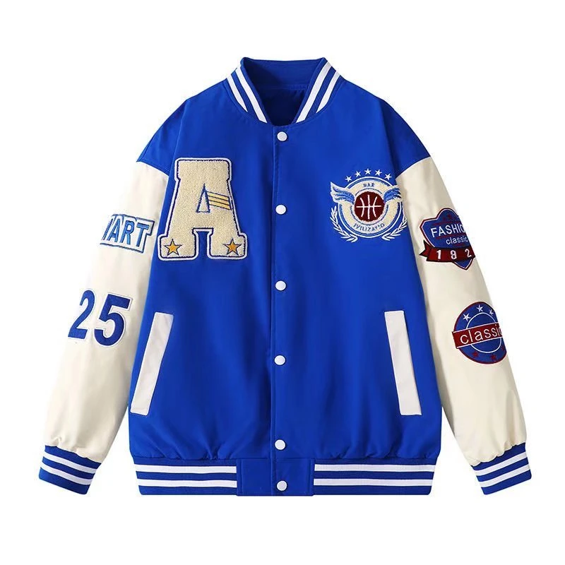 

Harajuku Bomber Jacket Men Autumn Retro Letter Embroidery Jackets Hip Hop Varsity Jacket Women Fashion Streetwear Coats Unisex