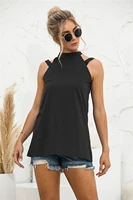 womens sexy halter off shoulder sleeveless tank tops summer ladies fashion casual style solid color hollow out slim vest 2022