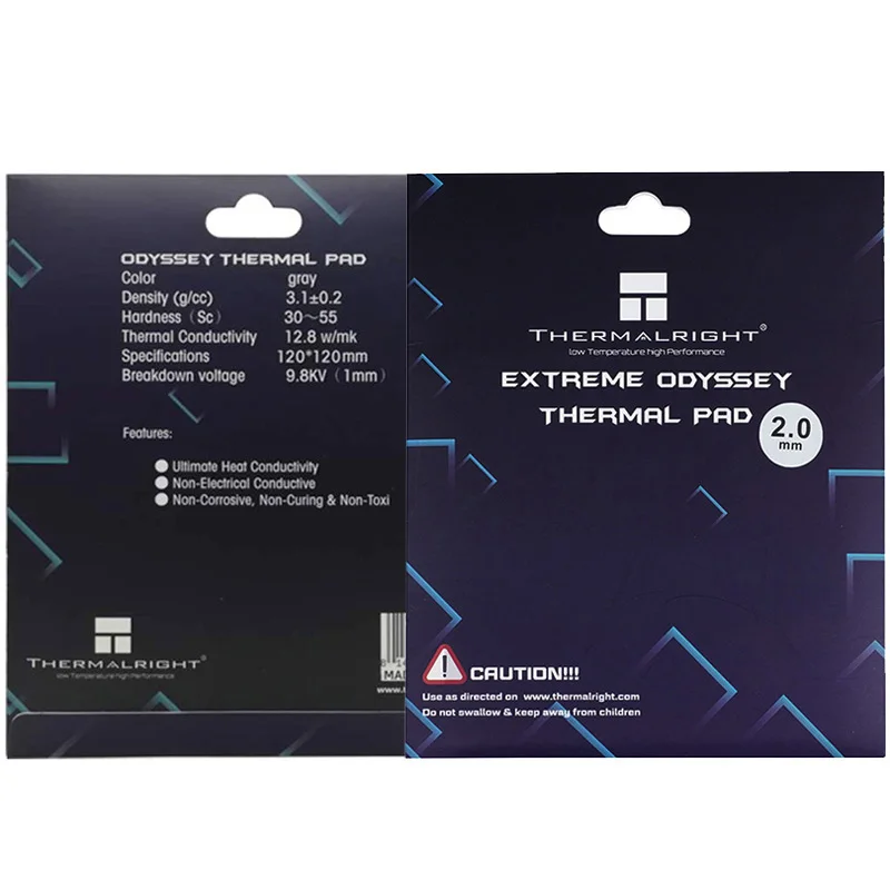 

Тепловая правая ODYSSEY 120x120 мм 0,5 мм/1,0 мм/1,5 мм/2,0 мм, термопрокладка, Непроводящий чипсет, память, графическая карта, термоковрик 12,8 Вт/мК