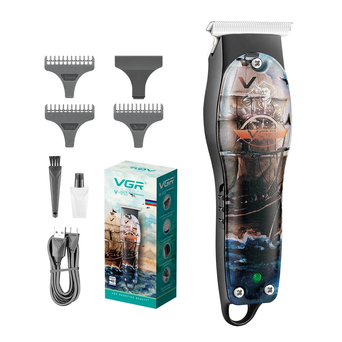 

V-953 Hair Trimmer Rechargeable Hair Clipper Cordless Hair Cutting Machine Professional Barber Machine 0mm Trimmer for Men