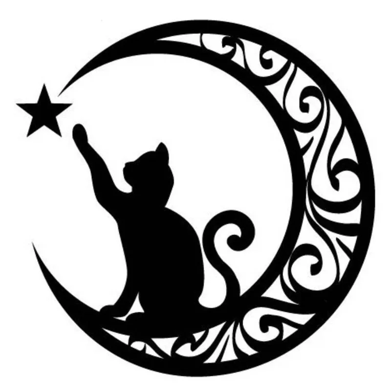 

Наклейки на автомобиль, кот, тач, луна, звезда