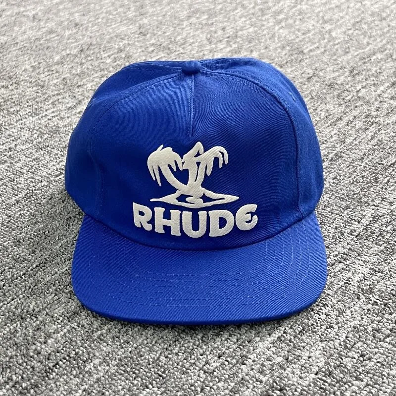 

Blue RHUDE PALMS Hat Men Women Vintage Rhude Cap Sun Screen Trucker Baseball Caps