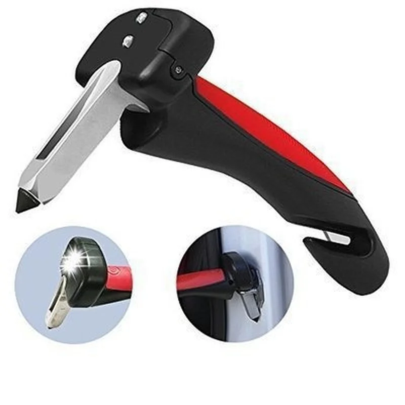 

Escape Hammer Multifunction with Cutter Emergency Rescue Nail Hammer Car Seat Belt Hammer Glass Breaker Keychain Safety Hammer