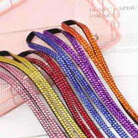 12colors mobile phone hanging rope rhinestone bling crystal lanyard badge id card holder neck strap sparkly clip office supplies