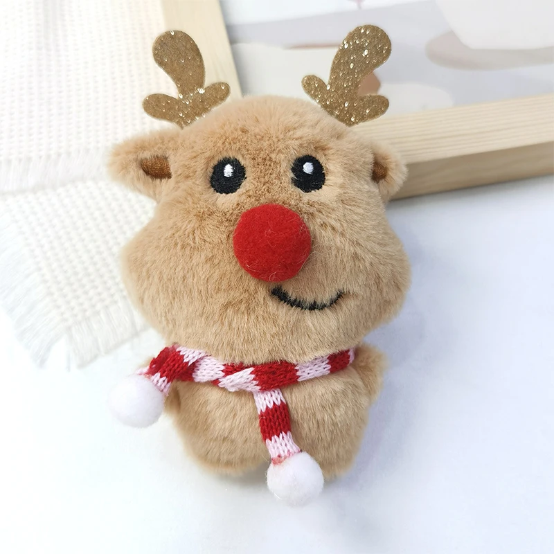Милый мультяшный плюшевый кулон Рождественская елка снеговик лось брелок для