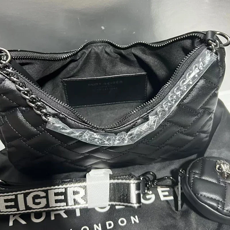 

Women Cross-Body Bags With Long Straps And Coin Purse PU Summer Fashion Embroidered 2023 KURT G Half Moon Bag Lady Shoulder Bag