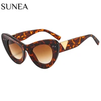 retro cat eye sunglasses women fashion brand designer black brown shades uv400 men trending clear lens anti blue sun glasses