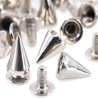 50 set 9 5mm punk rivets gothic diy apparel sewing silver garment decorative rivets cone studs and spikes leather diy handcraft