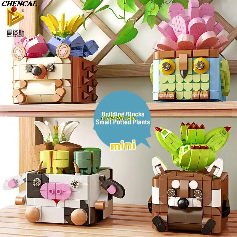 

Succulent Home Garden DIY Bonsai Decoration Plants Building Blocks MOC Cactus Building Blocks Children's Toys Christmas