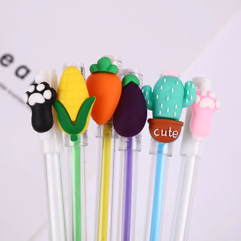 

5Pcs Cute cartoon black ink gel pen Kawaii Novelty Pen School Office stationery Supply kids gift