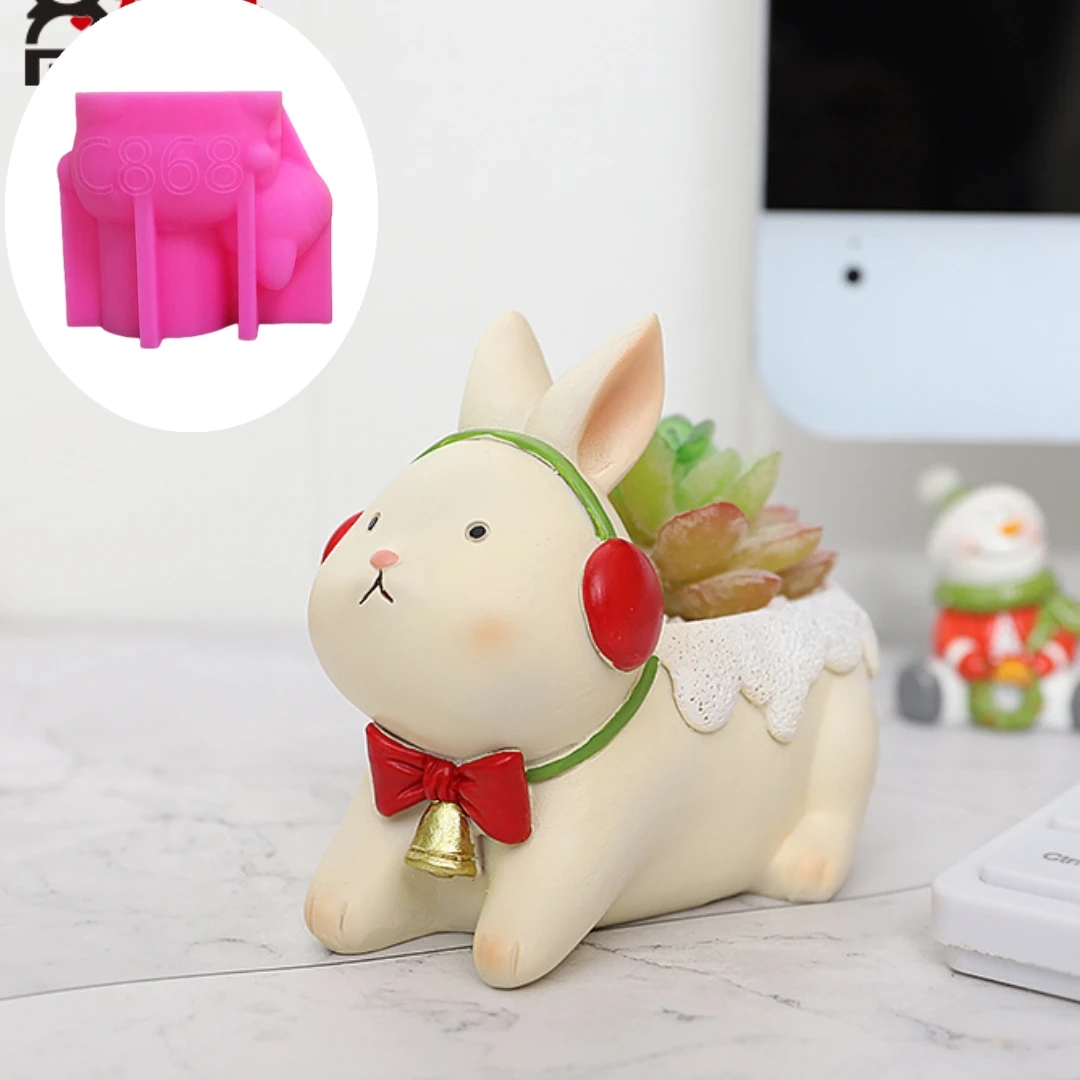 Рождественский подарок шапка слон еж суккулент растение цветочный горшок Смола