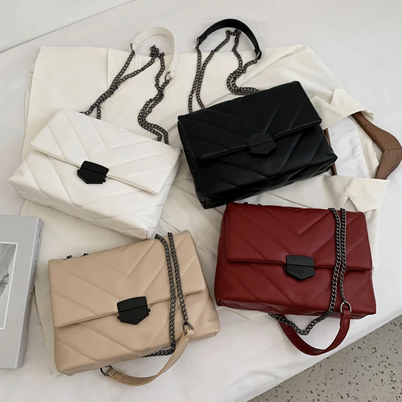 

2022 маленькие сумки через плечо из искусственной кожи с вышивкой и нитками для женщин 2022, популярные трендовые женские брендовые сумки на пл...