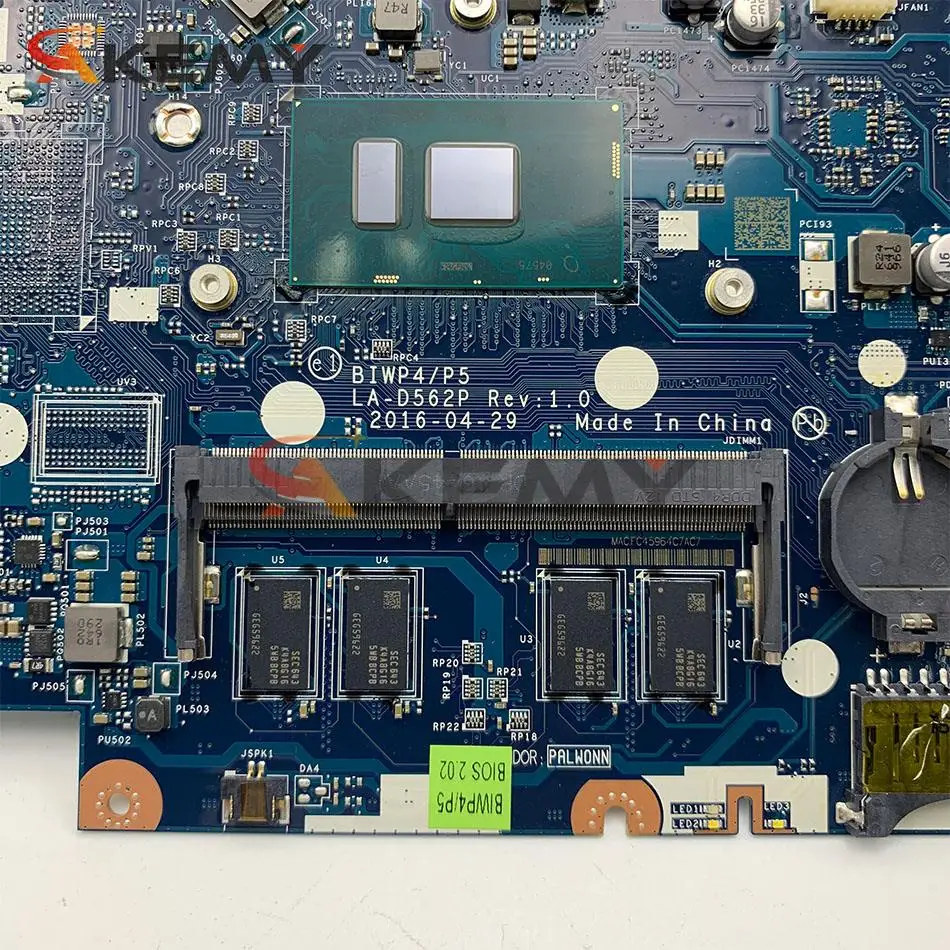 Материнская плата для ноутбука Lenovo Ideapad 110-15ISK BIWP4/P5 LA-D562P FRU:5B20M41042 I3-6006U DDR4 100%