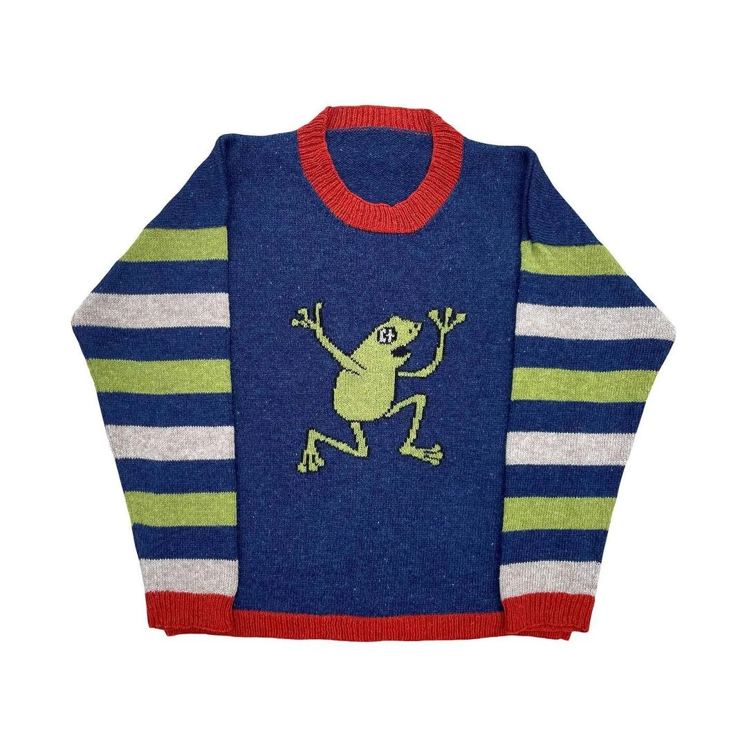 Женский свитер Y2K одежда винтажный вязаный шерстяной джемпер с круглым вырезом