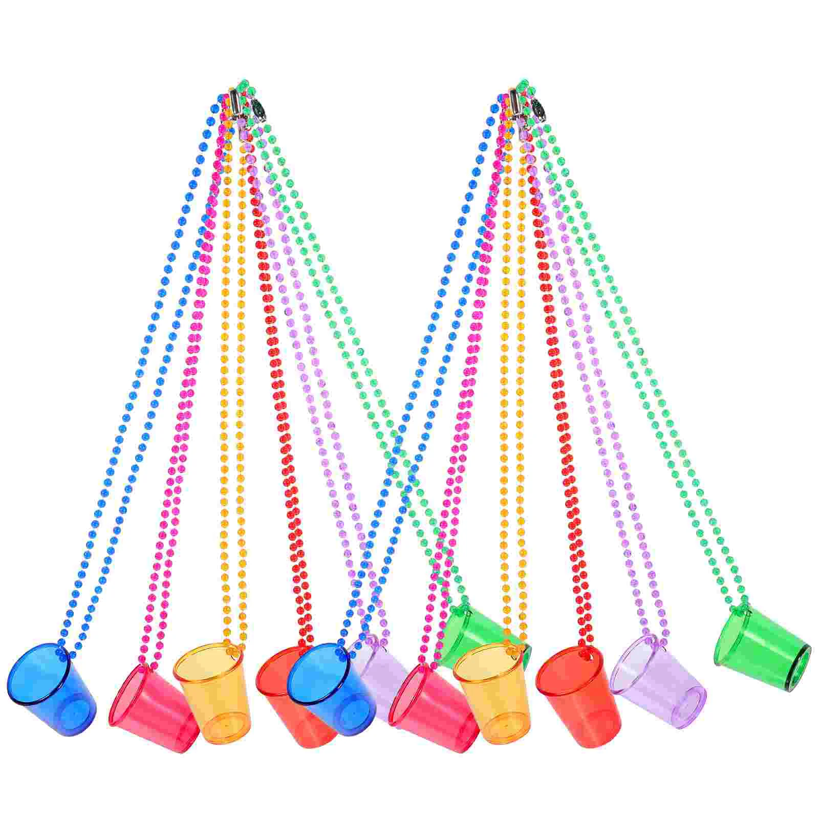 

Bachelorette Bride Party Shot Glasses Necklace Cups Plastic Shot Glass on Beaded Necklace for Birthday Wedding Party