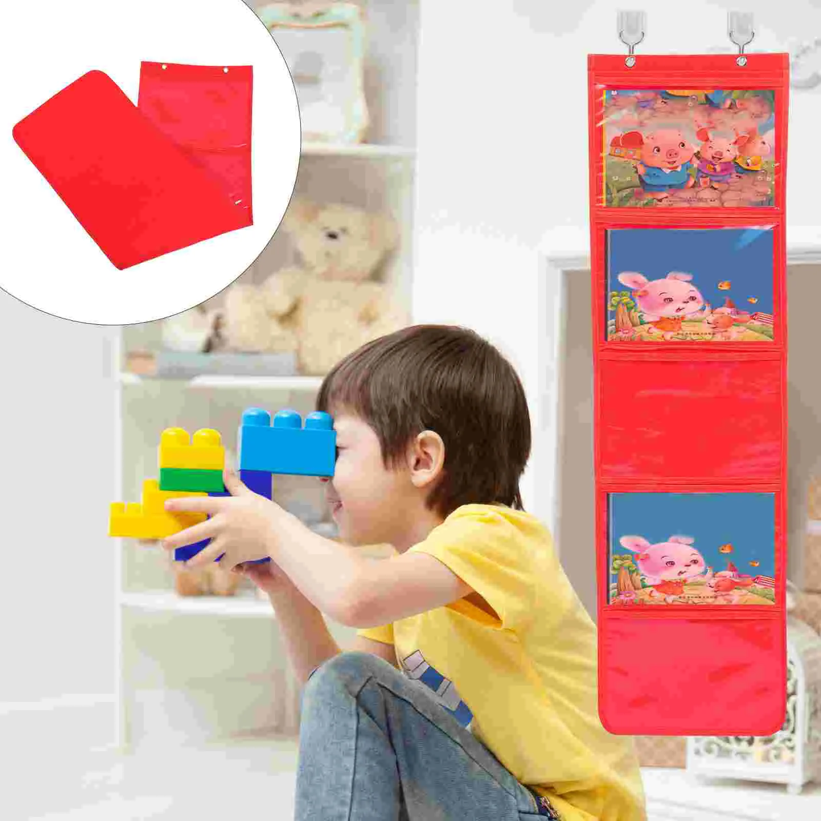 

Works Hanging Bag Convenient Storage Pouches Painting Pocket Organizer Non-woven Fabric Multi-function Child