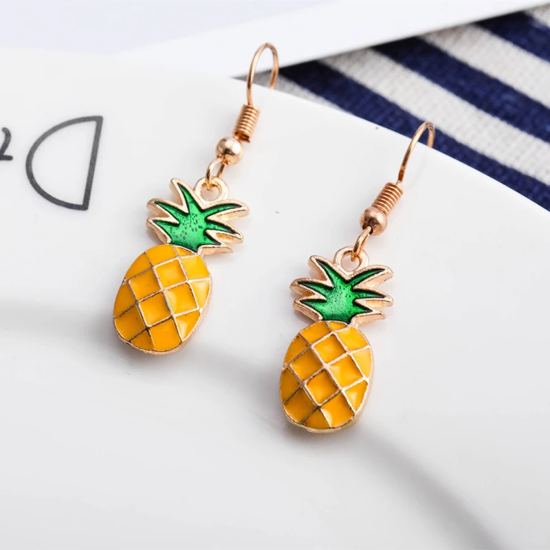 Симпатичные висячие серьги с имитацией фруктов