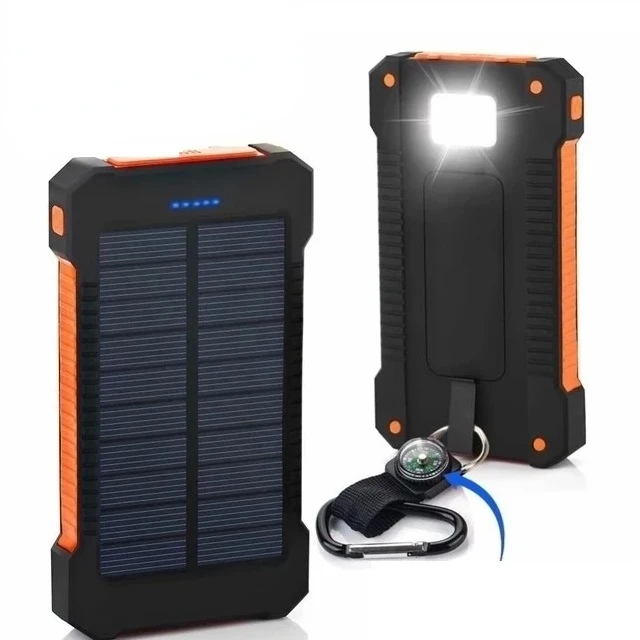 

2023New Top Solar Power Bank Waterproof 50000mAh Solar Charger 2 USB Ports External Charger Powerbank For Xiaomi iphone with LED