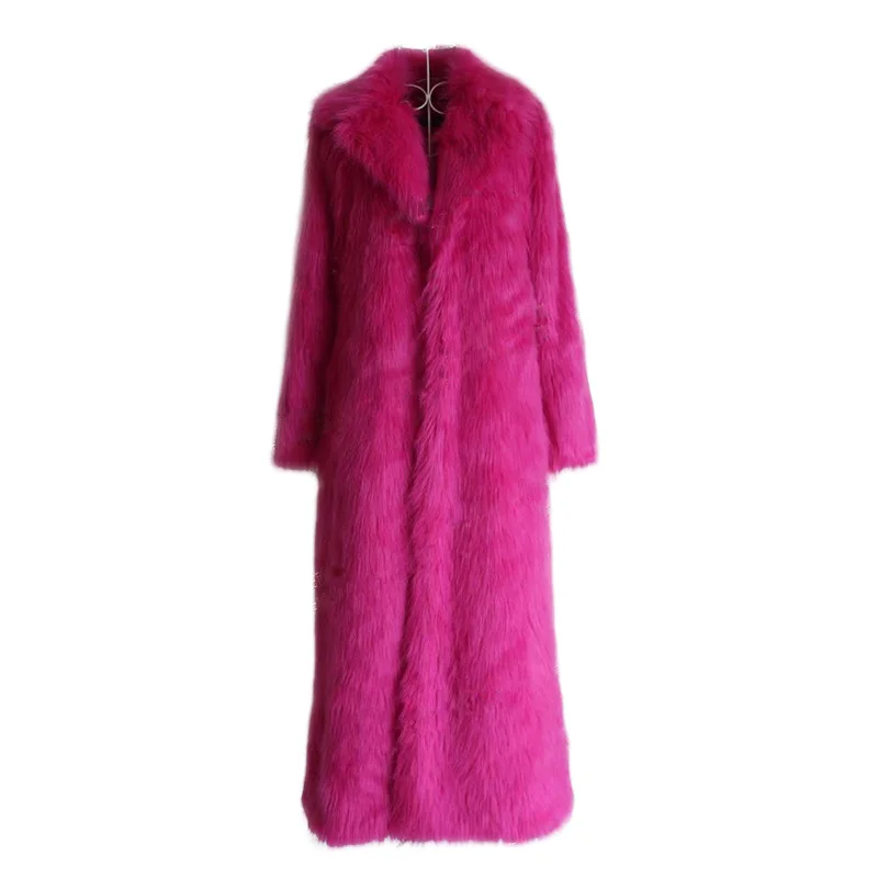 New Ultra Long Luxury Domineering Women's Faux Fur Coat Imitation Fox Fur jacket women