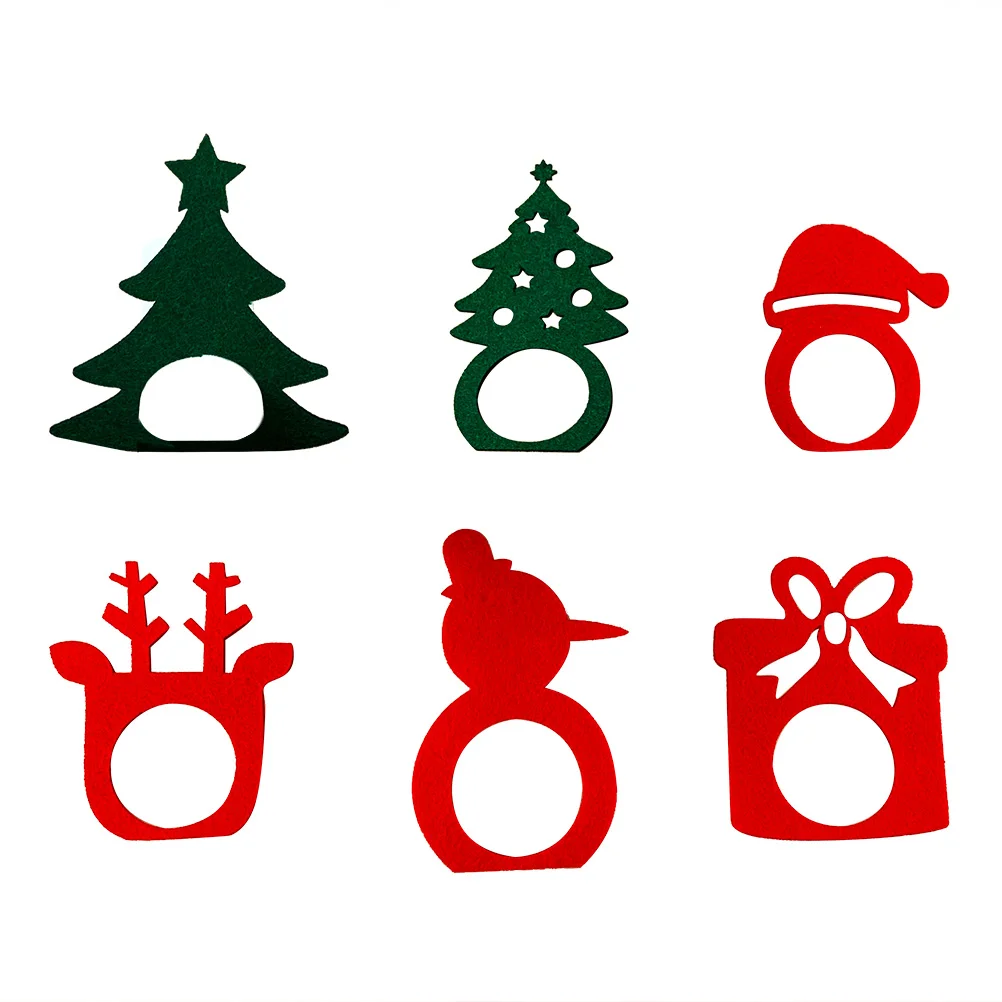 

Rings Napkin Christmas Table Non Woven Fabric Circles Centerpiece Place Setting Reindeer Dinner Tables Decorative