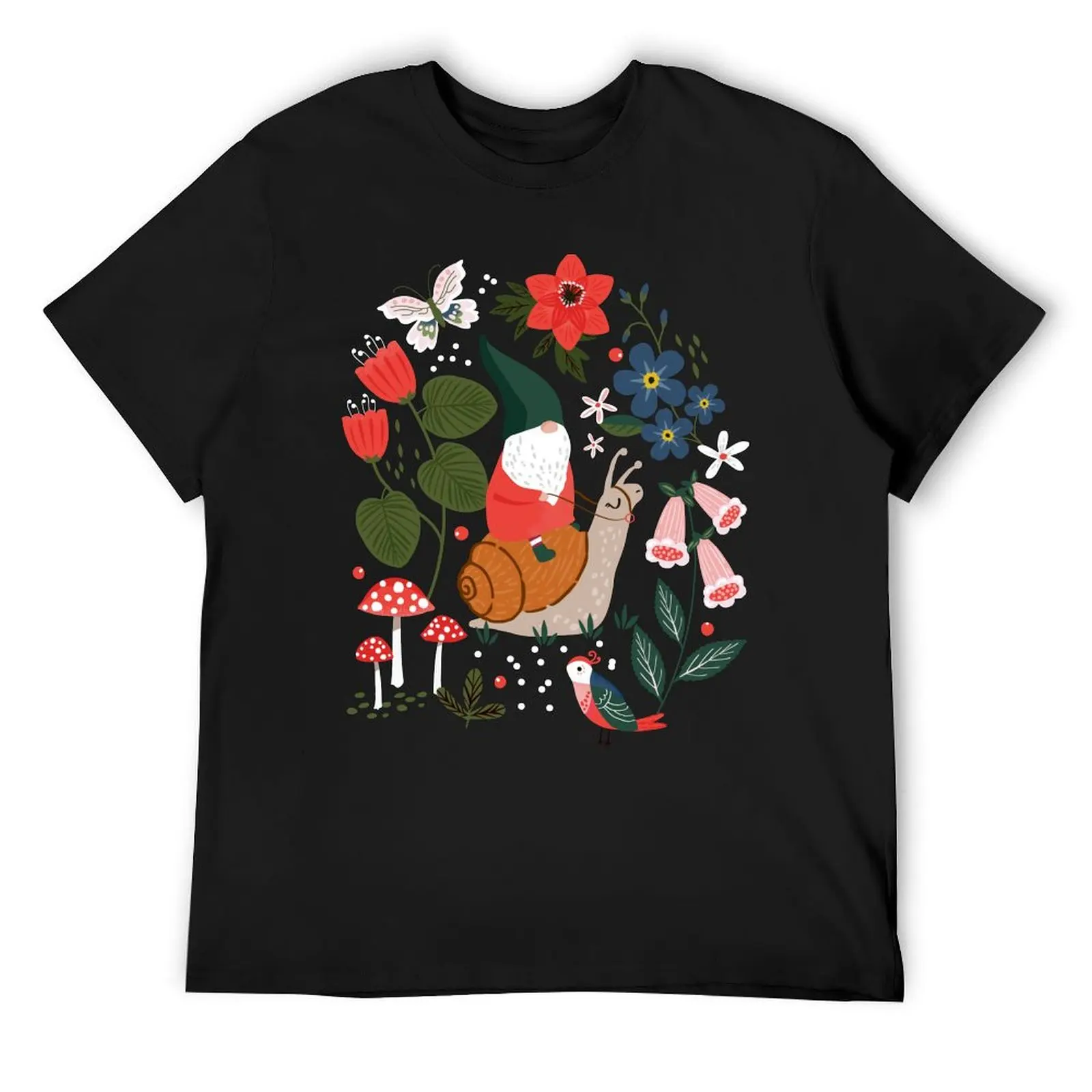 Футболка Причудливый сад гном верхом на улитке футболка большого размера с