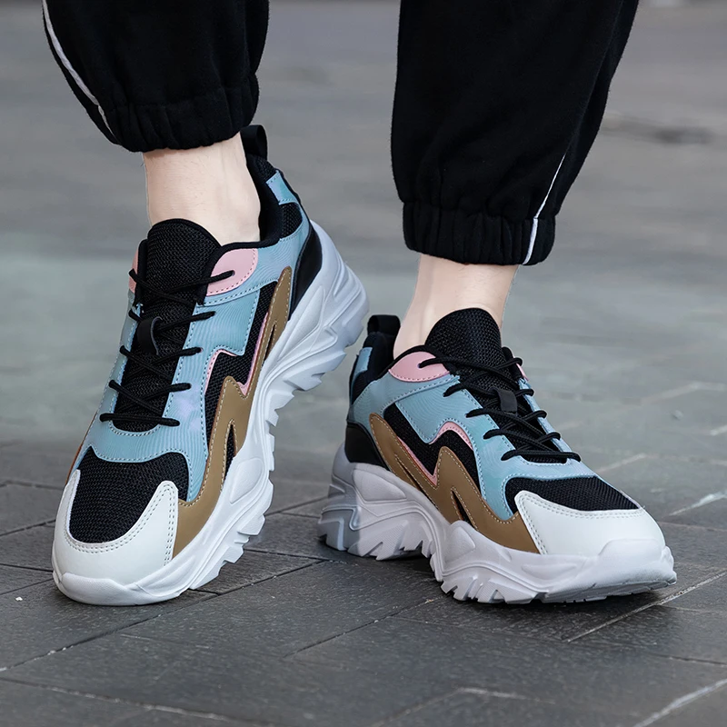 

Summer Women Mesh Sport Sneakers Korean Couple Casual Skate Board Men Run Shoes Plus Size 41 42 45