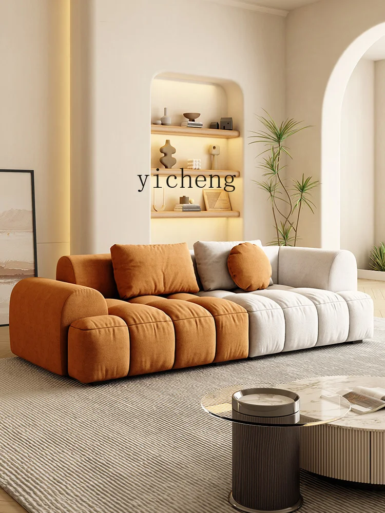 Диван Tqh кремовый в скандинавском стиле тканевый диван для гостиной современный