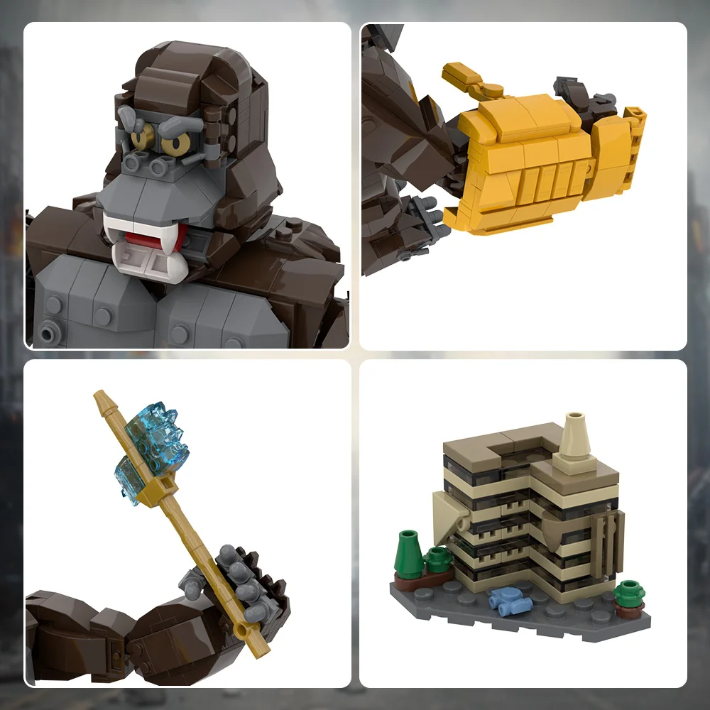 MOC Kingkongs Модель орангутана Строительные блоки Ужас Монстр Кико Битва Фигурка