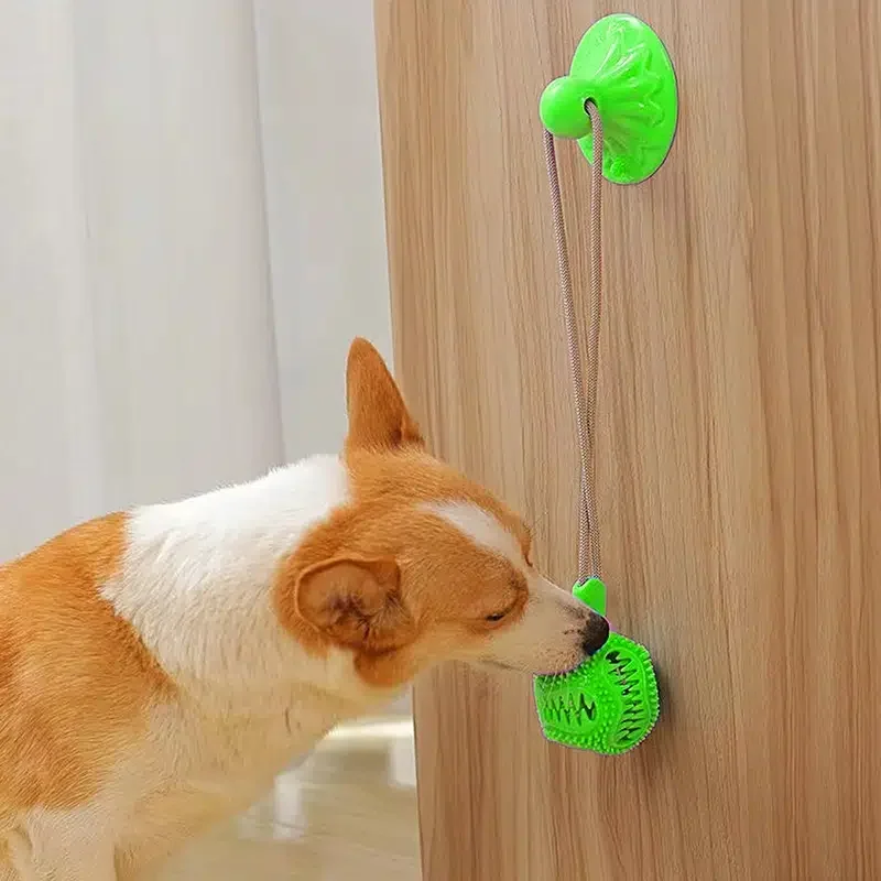 

Puppy Silicone Chewing Toy With Rope For Teeth Cleaning