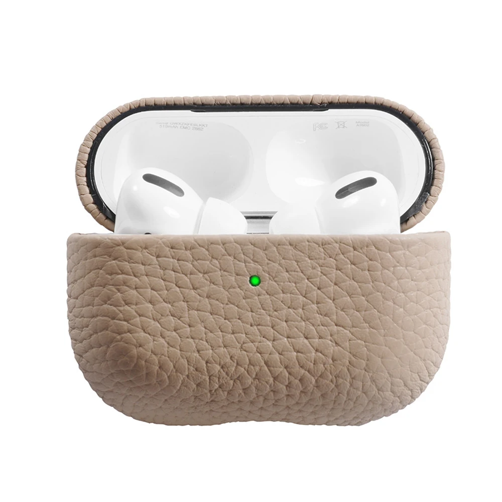 

Роскошный чехол из искусственной кожи для AirPods 3/Pro Lychee, чехол из натуральной воловьей кожи для Appple AirPods, защитный чехол s