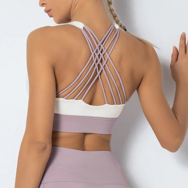 

Sports Underwear Running Beautiful Back Cross Strap Yoga Wear Fitness Tank Top Bra Workout Tops Quick Dry for Women Gym