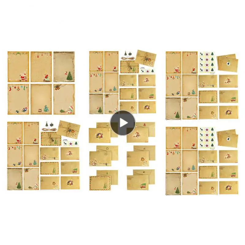 

Christmas Kraft Paper /Envelope Wedding/newyear Party Invitation Greeting Cards Paper Friendship Gift Bag Stationery Set Office
