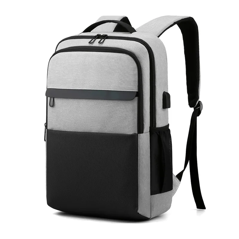 

Large Capacity Men Backpack Laptop 15.6 Inch Nylon Gray USB Charging University Student Backpack Women Casual College Style