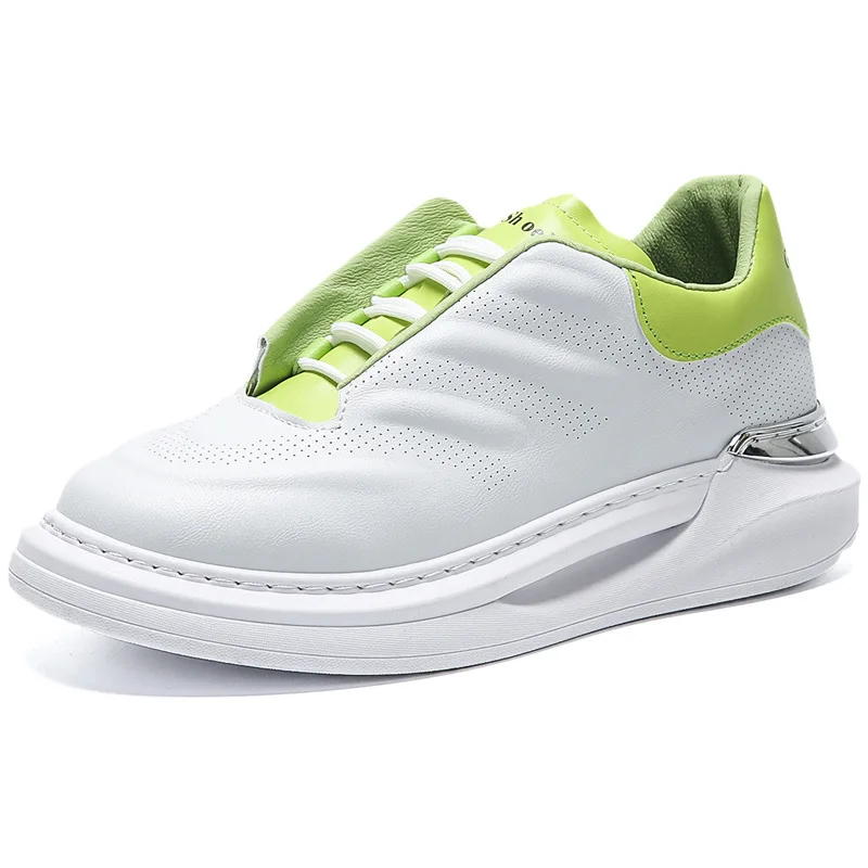 

Summer 2022 Men Casual Soft Breathable Sneakers Platform White Shoes Height Increasing Men's Casual Skateboard Shoes