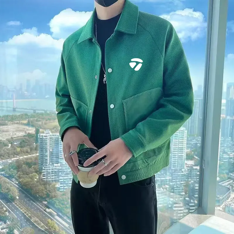 2023 new golf jacket men's windproof zipper jacket spring and autumn casual work jacket fashion outdoor adventure sports jacket