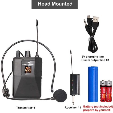 УВЧ беспроводная гарнитура микрофон с приемником-передатчиком светодиодный цифровой дисплей Bodypack передатчик для обучения производительности в реальном времени