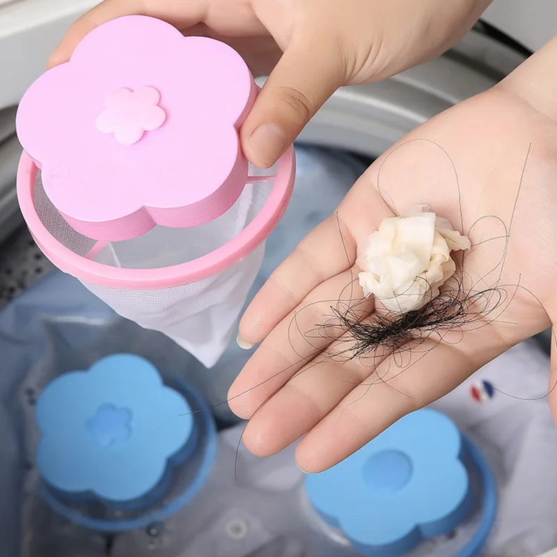 

2pcs Floating Lint Hair Catcher Washing Machine Filter Mesh Cleaning Balls Bag Filter Bags Laundry Ball Pet Hair Removal Catcher