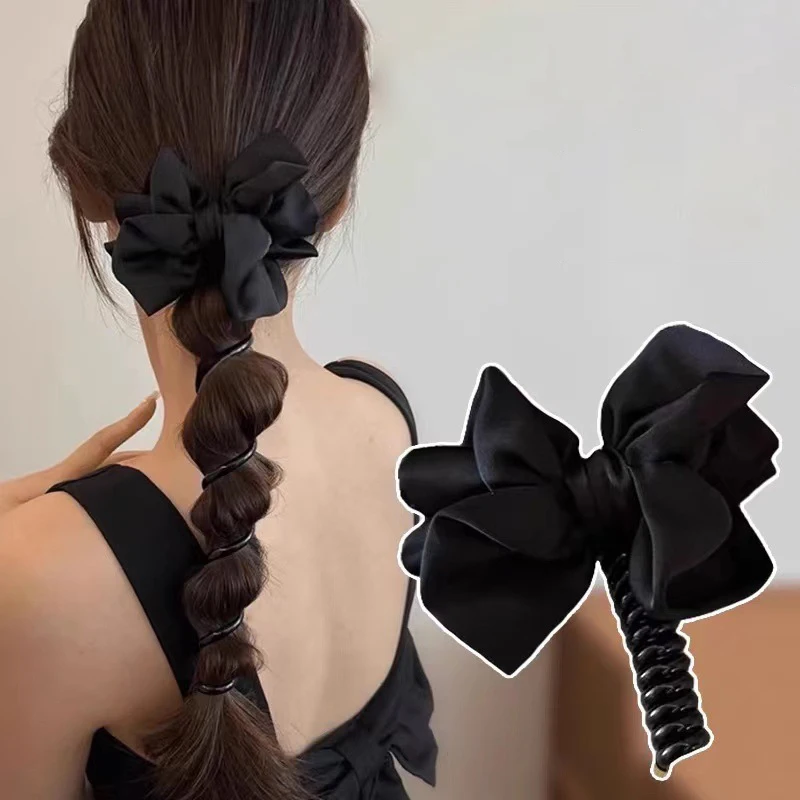 Эластичные резинки с бантом для женщин и девочек телефонный провод волос петля