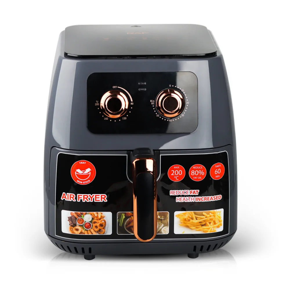 EU Oil-free Air Fryer Household 8L Large Capacity Full-automatic Intelligent Electric Stainless Steel Deep Fat Fryer 220V 1700W