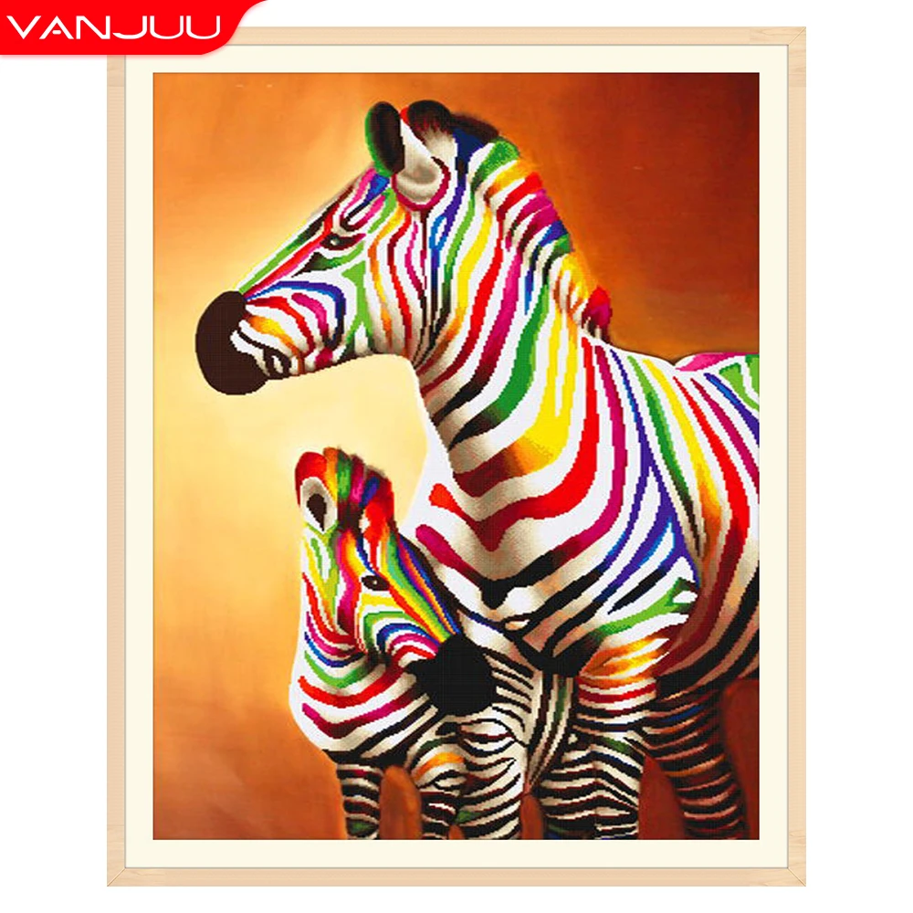 

Diamond painting 5D zebra Diamond Mosaic DIY Full Round Square Diamond embroidery Home Decor Gift Rhinestone painting
