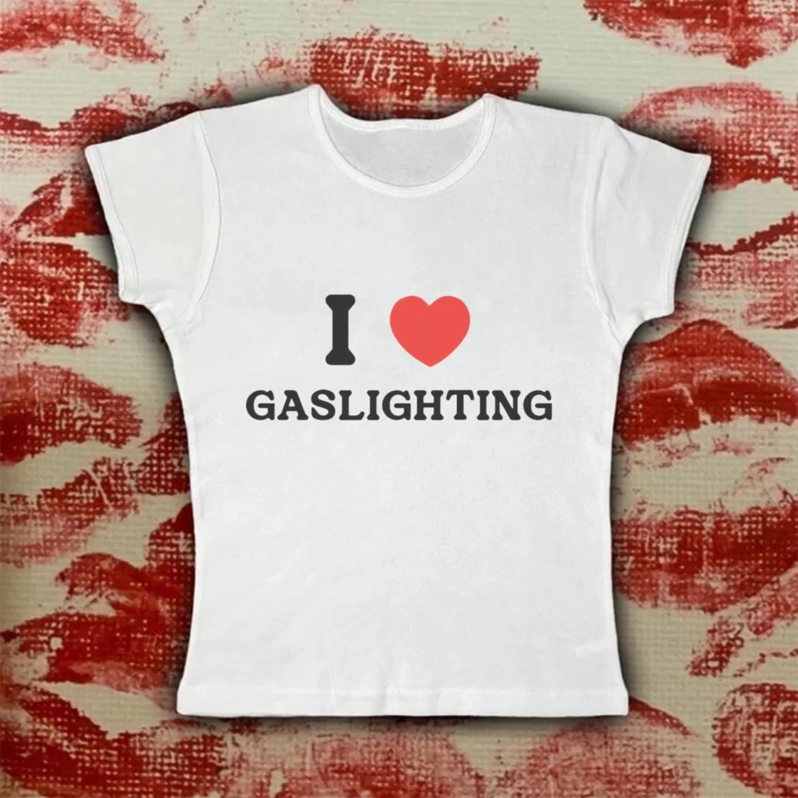 

Y2K Women girl sexy Crop Tops Popular pattern print 90s Harajuku Casual Punk O-neck T-shirt fashion Aesthetic vintage Baby Tee