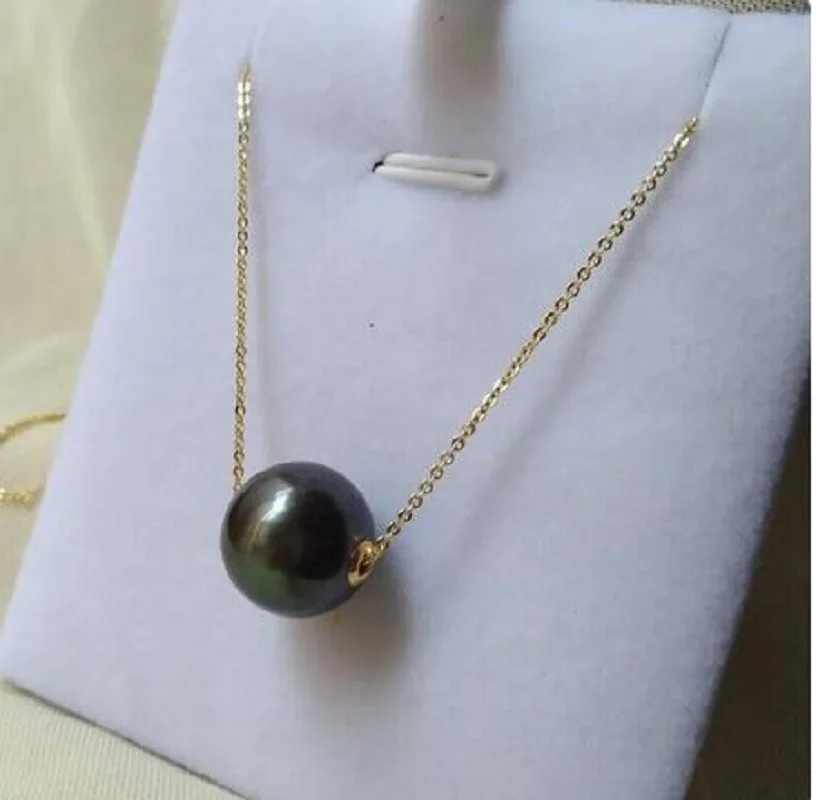 Огромные ожерелья из таитянской черной искусственной кожи AAAA +++ 10-11 мм, 18 дюймов