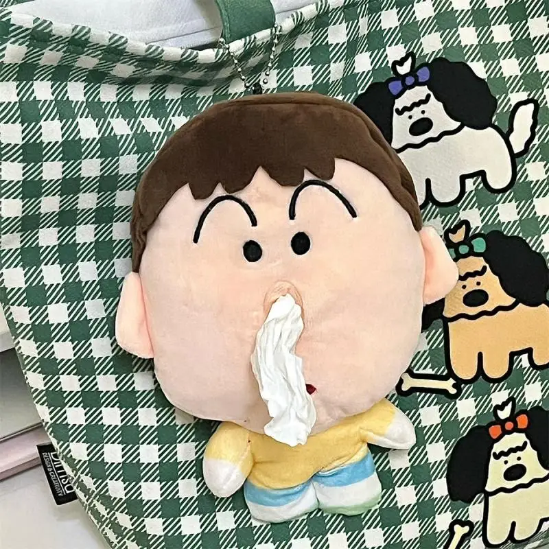 

Anime Figure Boochan Tissue Box Pendant Crayon Shin-Chan Funny Doll Tissue Paper Holder Napkin Tissue Box Cover Bag Decoration