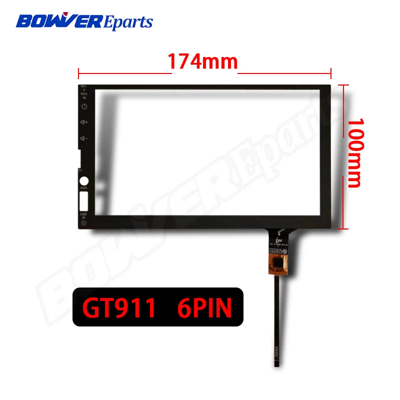 

7 inch New 174*100mm GPS Navigation Radio Multimedia Player Capacitive Touch Screen Digitizer For X2 MP5 Player