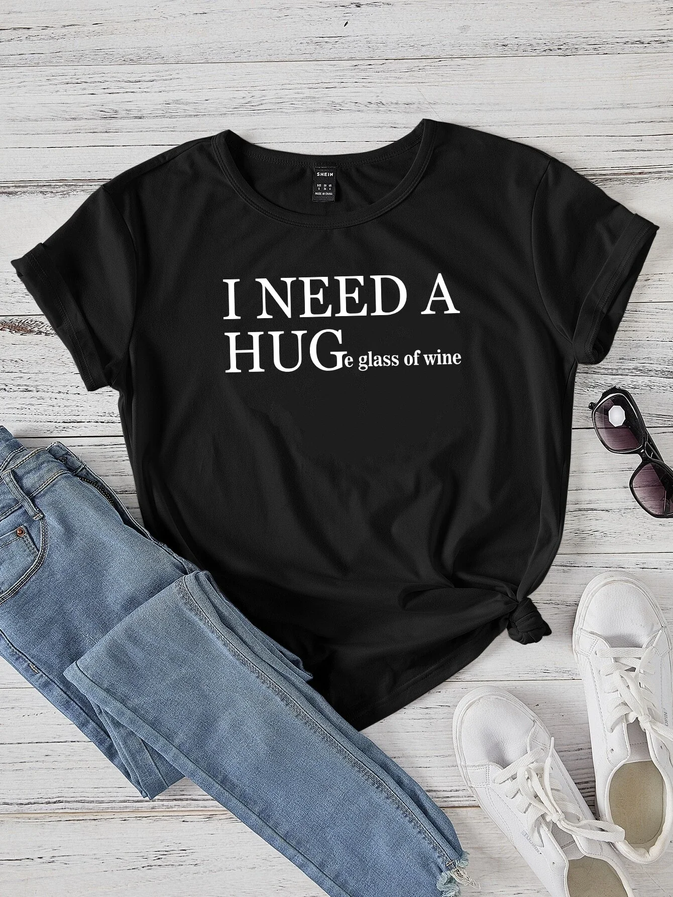 

Slogan Graphic Round Neck Tee