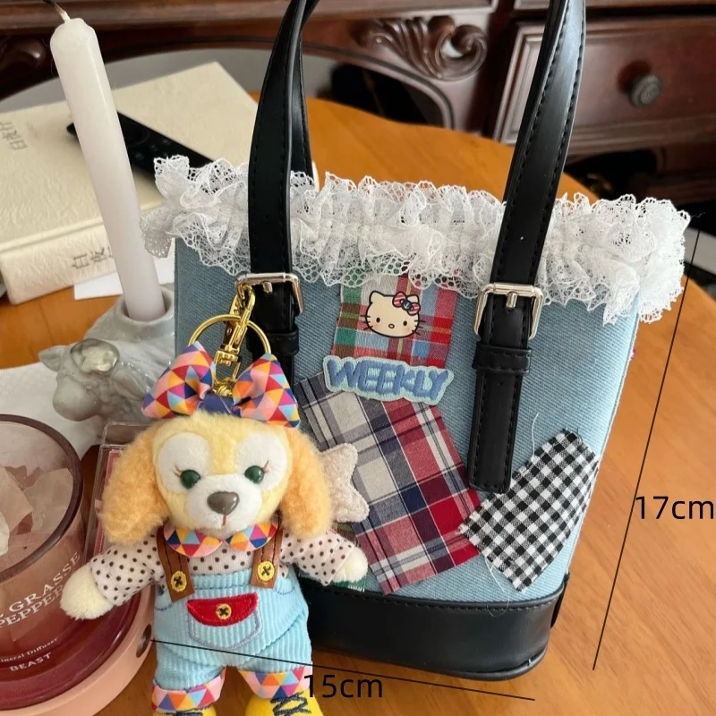 Сумка-ведро Miniso Sanrio Hellokitty Y2k ​ Кружевная лоскутная винтажная сумка с вышитыми