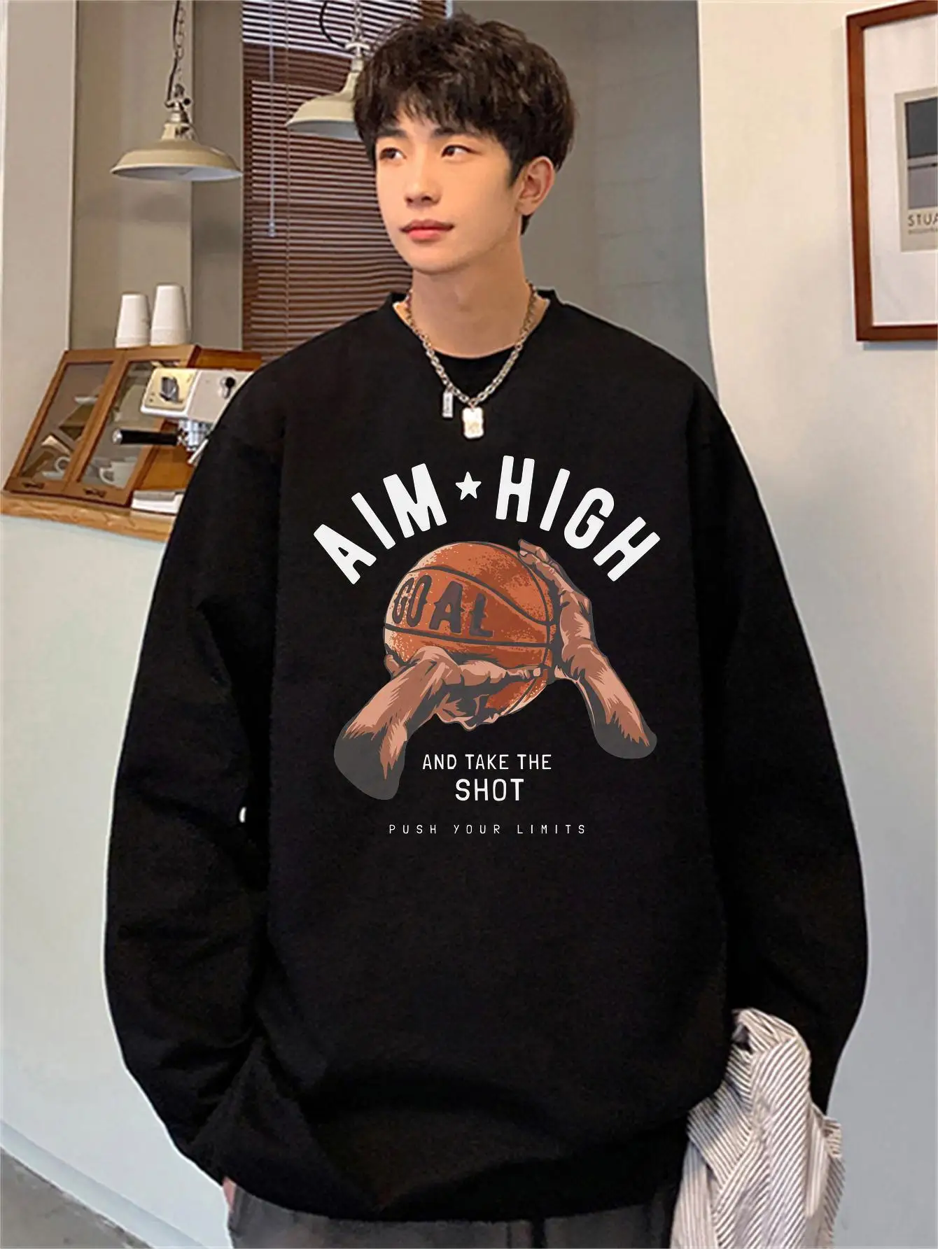 Женская Осенняя Повседневная футболка Мужская из 100% хлопка с длинным рукавом