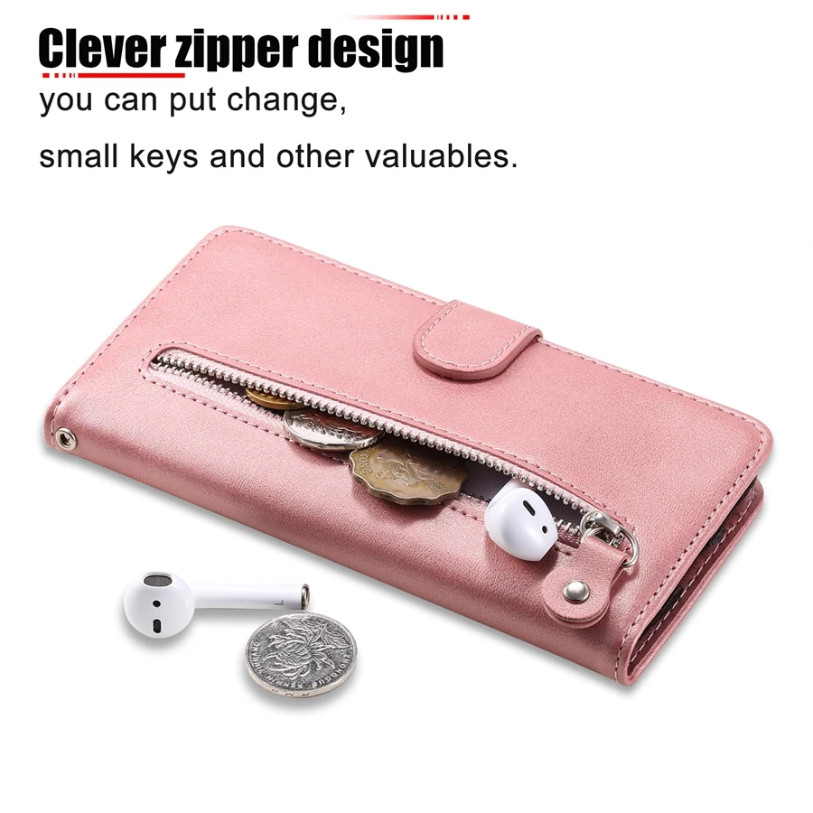 Wallet Zipper Leather Case For Samsung Galaxy A04s A04e A12 A13 A14 A21s A22 A23 A31 A32 A33 A34 A41 A51 A52 A53 A54 A71 A72 A73