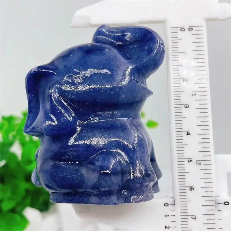 6 5 см фигурка слона из натурального голубого авантюрина Хрустальное ремесло